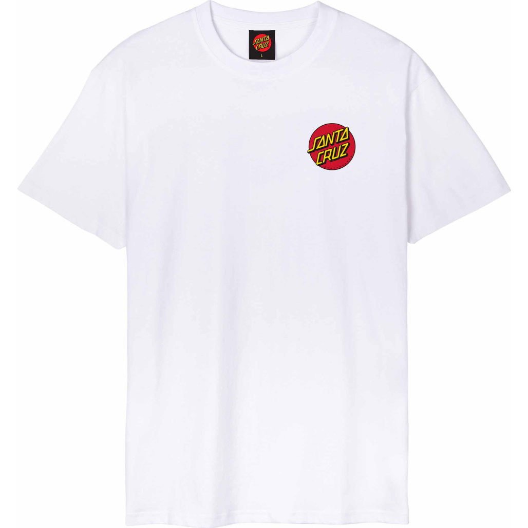 2026 Santa Cruz Mens Classic Dot Chest T-Shirt SCA-TEE-13915 - White